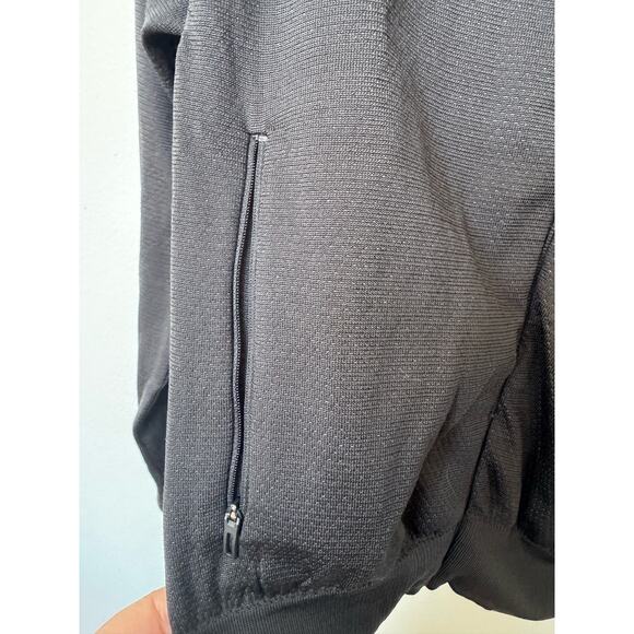 Adidas 3 Stripe Jersey Knit Full Zip Bomber Track Jacket Black Women's Size XS - Picture 3 of 7